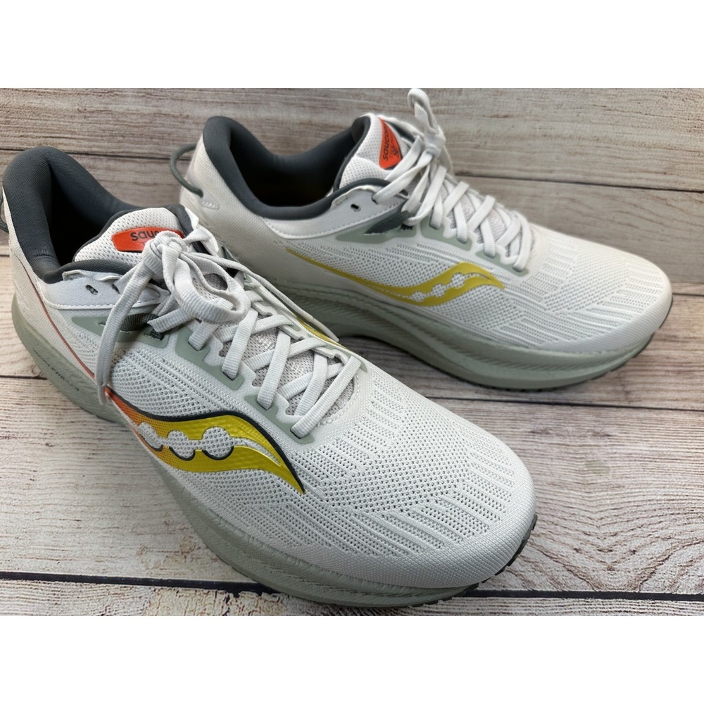 Saucony Triumph 21 Men's White Running Shoes Athletic Sneakers Size 11.5